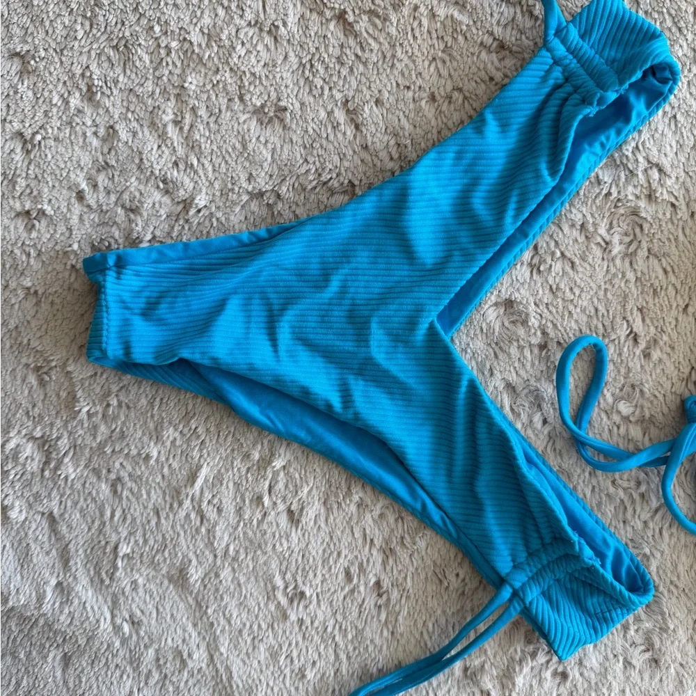 Frankie's Bikinis Vibrant Blue Ribbed Bikini